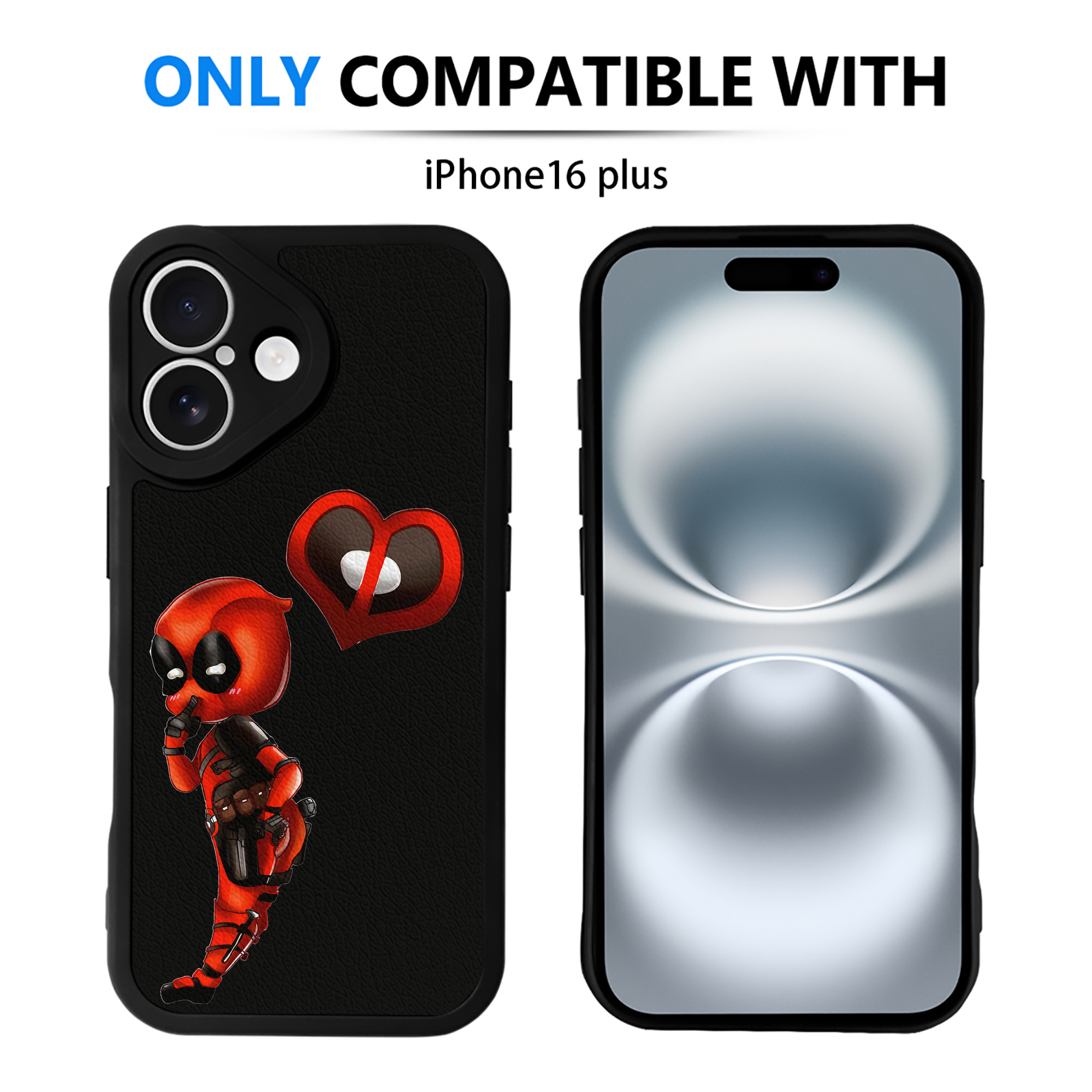 （画像用） Deadpool デッドプール 【iPhone 16シリーズ対応】シリコンスマホケース（レザー調） 材質：シリコン